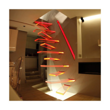 Illuminated glass floating stair